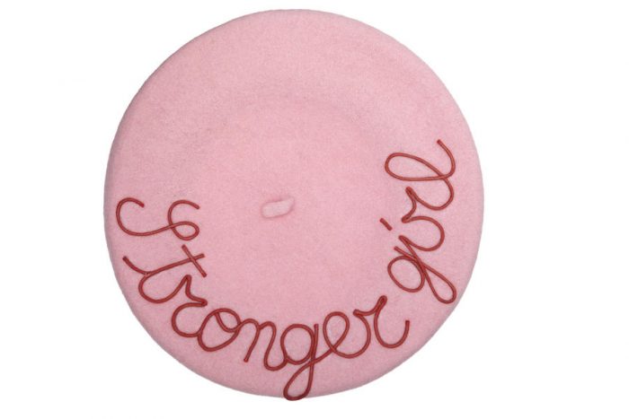 mantrabasco beret stronger girl pink