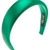 satin green padded headband monogrammed