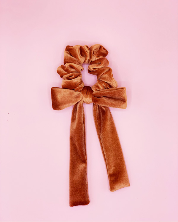 Bow scrunchie, copper velvet