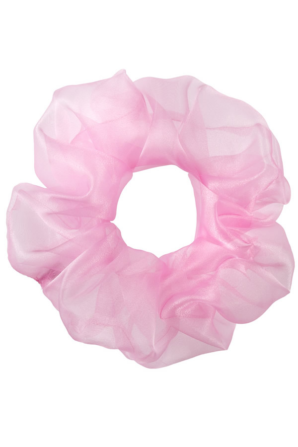 oversize scrunchie chiffon bubble pink