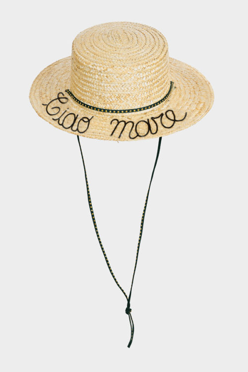 straw hat with ciao mare writing