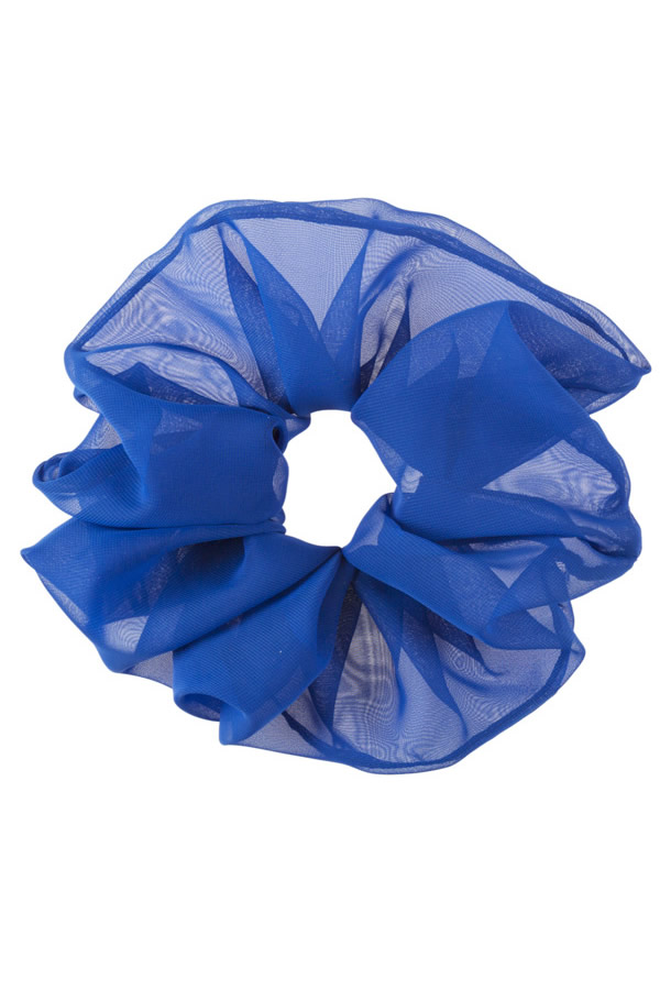 Oversize scrunchie chiffon blu royal