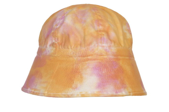cappello bucket hat con fantasia tiue dye arancio
