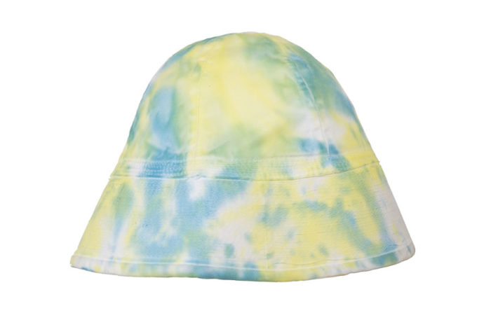 cappello bucket hat fantasia tie dye giallo azzurro