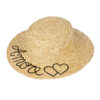straw hat with love writing
