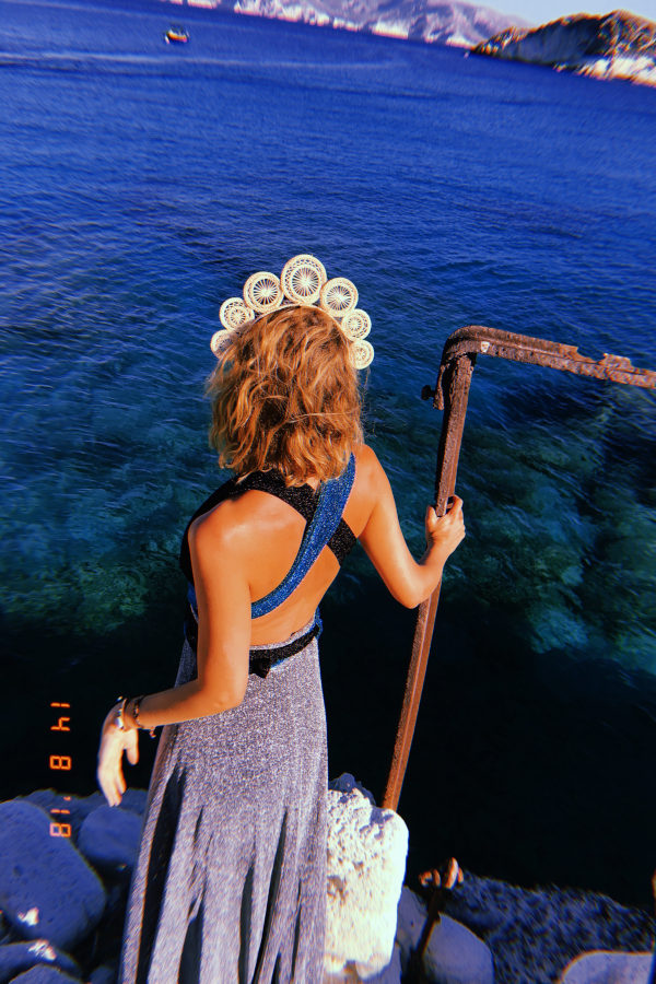 Tiara Rays nature – Cerchietto in paglia di palma intrecciata a mano - immagine 2