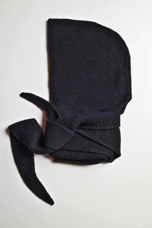 HOODIE BALACLAVA Black Lana e Cachemire