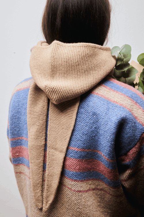 HOODIE BALACLAVA Cammello Lana e Cachemire